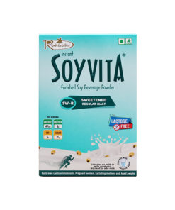 SOYVITA - SWEETENED REGULAR MALT | LACTOSE FREE | ENRICHED SOY BEVERAGE POWDER | Serves-6 (200 Gms) | FRONT SIDE VIEW