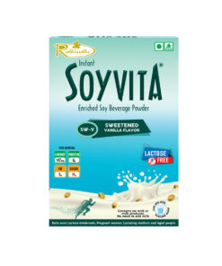 SOYVITA - SWEETENED VANILLA | LACTOSE FREE | ENRICHED SOY BEVERAGE POWDER | Serves-6 (200 Gms) | FRONT SIDE VIEW