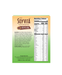 SOYVITA - DIETARY FIBRE GREEN TEA EXTRACT | LACTOSE FREE | ENRICHED SOY BEVERAGE POWDER | Serves-20 (500 Gms) | BACK SIDE VIEW
