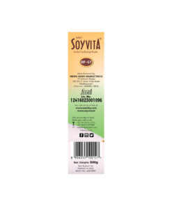 SOYVITA - DIETARY FIBRE GREEN TEA EXTRACT | LACTOSE FREE | ENRICHED SOY BEVERAGE POWDER | Serves-20 (500 Gms) | LEFT SIDE VIEW