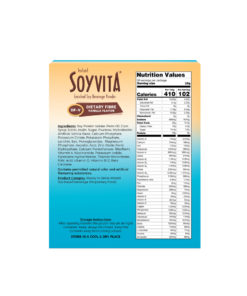 SOYVITA - DIETARY FIBRE VANILLA | LACTOSE FREE | ENRICHED SOY BEVERAGE POWDER | Serves-20 (500 Gms) | BACK SIDE VIEW